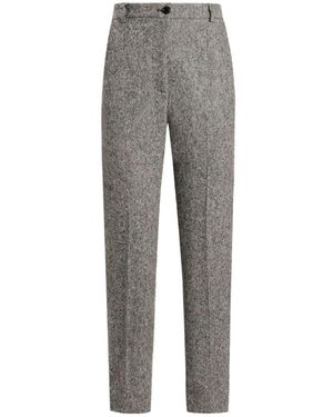 Dolce & Gabbana Grijze Slim Fit Wollen Broek - Grijs