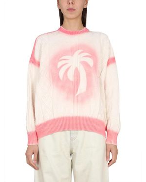Palm Angels Round-Neck Knitwear - Rouge