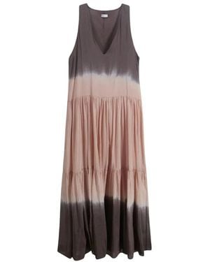 Roberto Collina Kleedjes ,Veelkleurig ,Katoen Tie-Dye Jurk - Bruin
