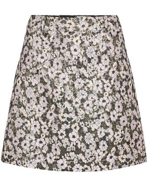 Numph Minirok Met Bloemenprint - Grijs