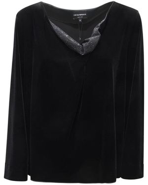 Armani Overhemden ,Zwart ,Fluweel Shirt Made