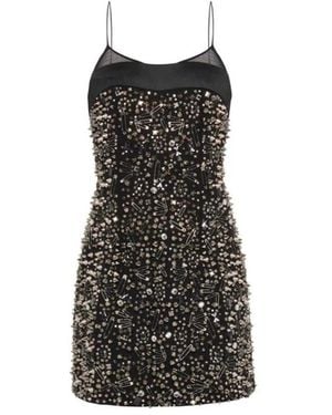 John Richmond Kurzes Kleid Mit Dekorativen Applikationen - Schwarz