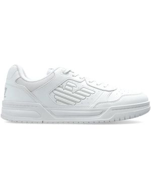 EA7 Schoenen ,Wit ,Leer Sportschoenen Met Logo