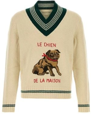 Valentino Garavani V-Neck Knitwear - Neutre
