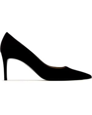 Stuart Weitzman Goat Leather With Heel - Black
