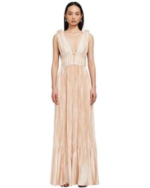 Jonathan Simkhai Blush grecian silhouette plissiertes kleid - Natur