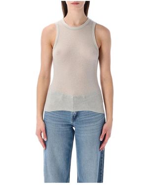 James Perse Tops ,Katoen Cotton Cashmere Rib Shell Top - Blauw