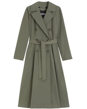BOSS Jassen ,Groen ,Katoen Trenchcoat