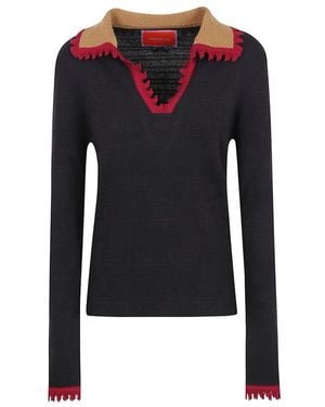 La DoubleJ Truien & Vesten ,Zwart ,Gestreepte Polo Jumper
