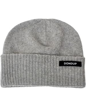 Dondup Accessoires ,Grijs ,Ribbed Cuffed Beanie