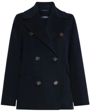 Max Mara Double-Breasted Coats - Azul