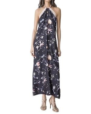 forte_forte Deliverance Halter Maxi Jurk - Blauw