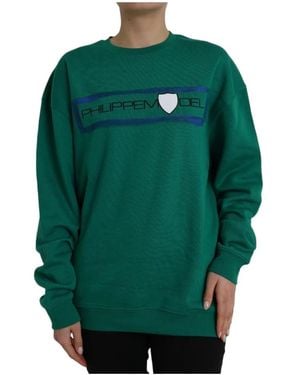 Philippe Model Grüner baumwoll-logo-pullover