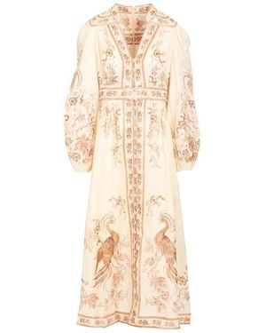 Zimmermann Kleedjes ,Veelkleurig ,Leer Jurk - Naturel