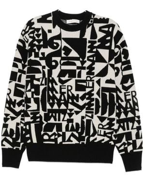 Zimmermann Intarsia Knit Logo Motif Crew - Zwart