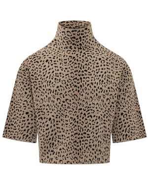 Givenchy Truien & Vesten ,High Neck Ss Top - Bruin