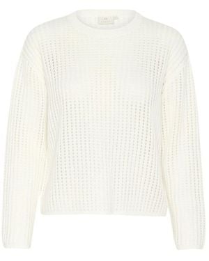 Kaffe Round-Neck Knitwear - White