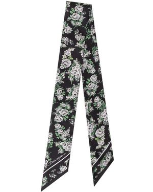 Dolce & Gabbana Accessoires ,Zwart ,Floral Silk Twill Bandeau