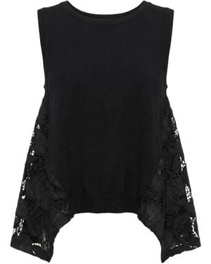 MEIMEIJ Truien & Vesten ,Zwart ,Katoen Ronde Hals Gebreide Blouse
