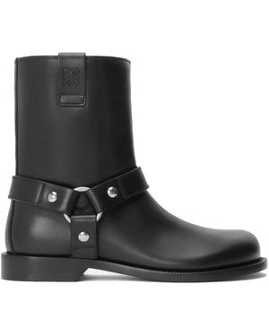 Loewe Schoenen ,Zwart ,Leer Zwarte Enkellaarzen Met Hardware Details