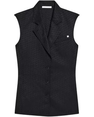 Helmut Lang Jassen ,Zwart ,Wol Jacquard Vest