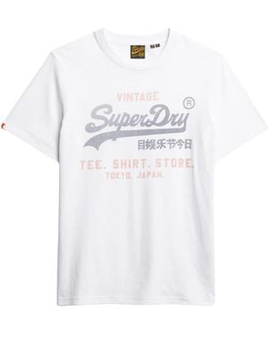 Superdry Tops ,Wit ,Katoen Vl Heritage Relaxed Tee