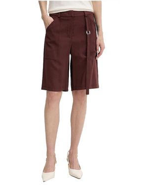Patrizia Pepe Belted Patch-Pocket Shorts - Rood