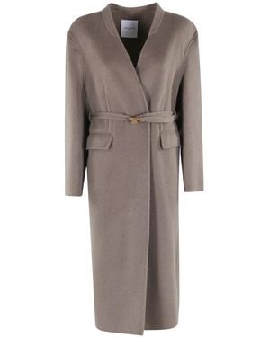 Isabelle Blanche Belted Coats - Brown