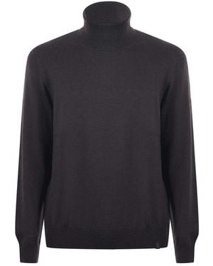 Fay Merino Rollkragenpullover - Blau