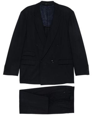 Giorgio Armani Kostuums ,Blauw ,Wol Double-Breasted Suit - Zwart