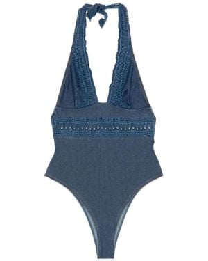 Ermanno Scervino Blaue Seebekleidung Aus Seide & Nylon