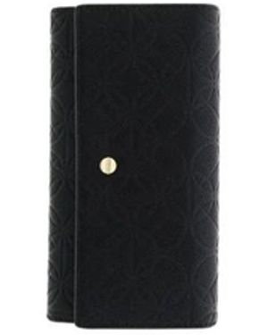 Borbonese Accessoires ,Zwart ,Leer Rivetto Embossed Continental Wallet