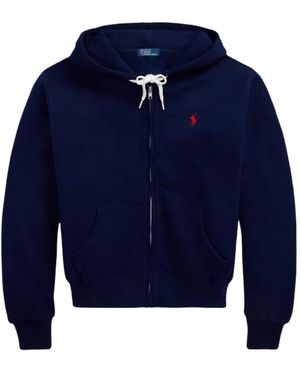 Polo Ralph Lauren Hoodies & Sweatvesten ,Blauw ,Katoen Zip-Through Hoodie