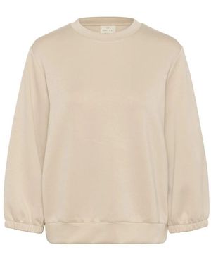 Kaffe Federgraues Sweatshirt Mit Elastischem Saum - Natur
