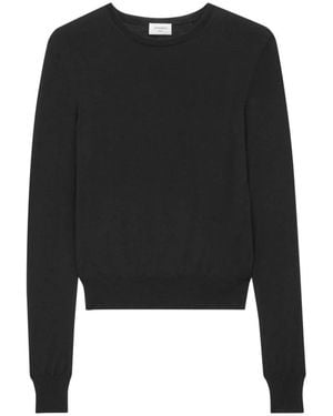 Saint Laurent Round-Neck Knitwear - Black
