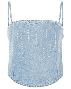 GIUSEPPE DI MORABITO Sleeveless Tops - Blue