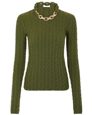 Rabanne Round-Neck Knitwear - Vert