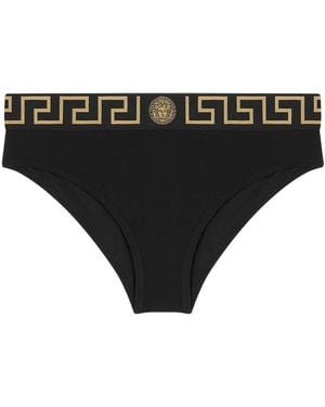 Versace Ondergoed ,Zwart ,Katoen Jacquard Katoenen Jersey Slips