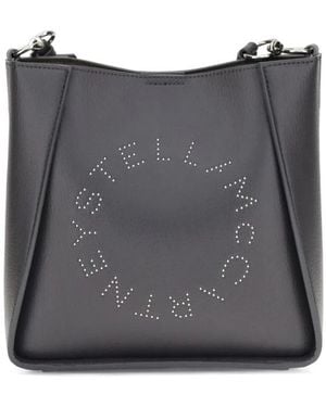 Stella McCartney Logo-Schultertasche Mit Messingdetails - Grau