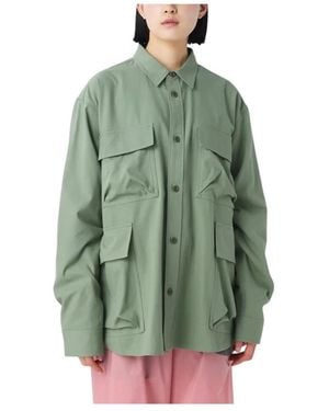 Snow Peak Takibi Herringbone Shirt Jacket - Grün