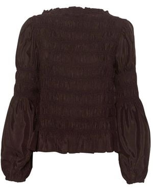 Cream Blouses - Brown