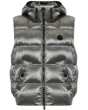 Moncler Fluidite Kapuzenweste Aus Daunen - Grau