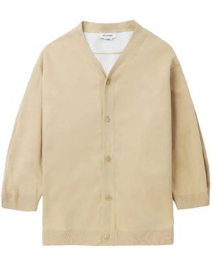 Hed Mayner Baumwoll-Cardigan Mit V-Ausschnitt - Natur