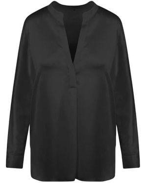 Vince Seidenbluse Mit V-Ausschnitt - Schwarz
