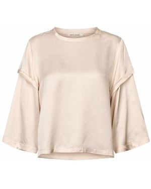 Rabens Saloner Elegante Crystal Nienna Bluse - Natur