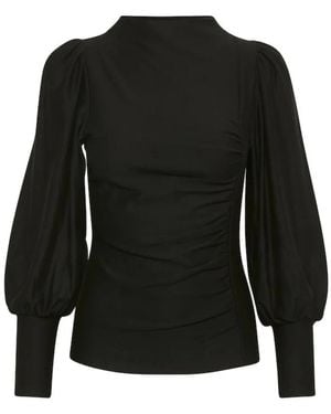 Gestuz Schwarze Rifa Puff Bluse