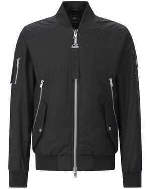 Moose Knuckles Sportliche Logo Patch Bomberjacke - Schwarz