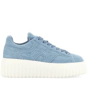 Hogan Clear h-stripes denim sneakers,blaue denim-sneakers mit memory foam