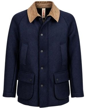 Bob Jassen ,Blauw ,Wol Jas Met Wolmix