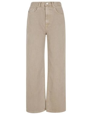 DUNST Jeans ,Katoen Relaxed Wide Jeans - Naturel
